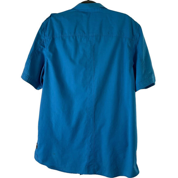 Men's XXL Blue Button-Up Shirt Jeans by Buffalo Short Sleeve Casual Fit New - Picture 2 of 12